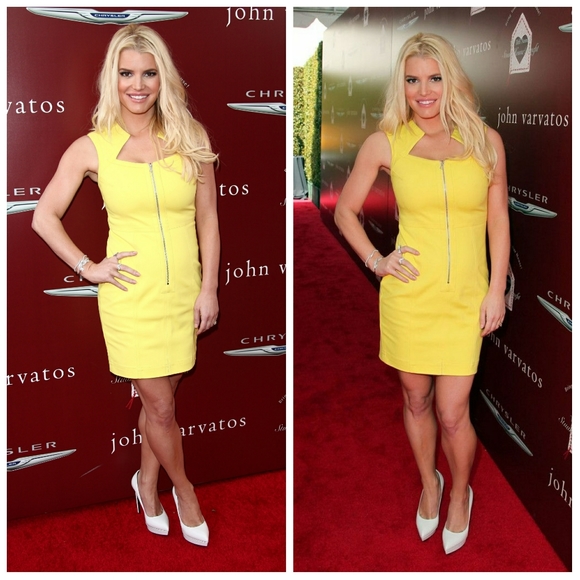 Yigal Azrouel Yellow Geometric Zipper Dress Size 6 - Picture 2 of 11